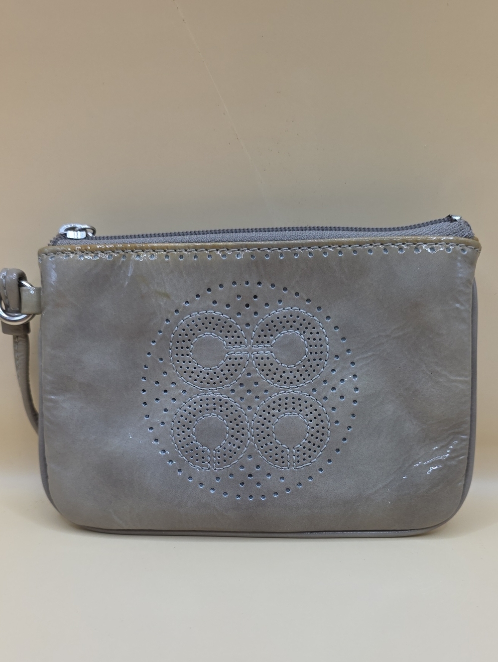 Coach Opt Art GrayPatent Leather Wristlet Wallet